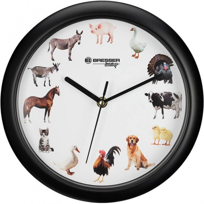 Часы настенные BRESSER Junior, 25 см, с животными 75315 Часы настенные BRESSER Junior, 25 см, с животными 75315