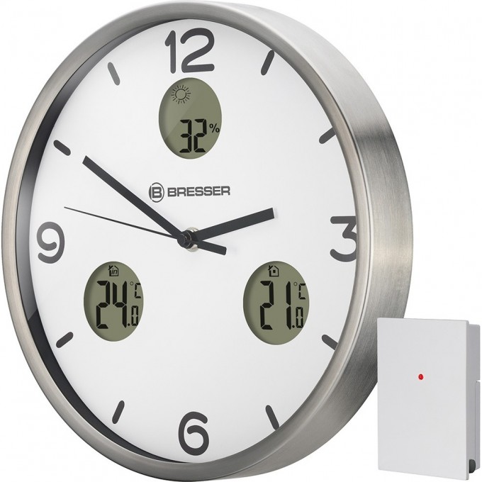 Часы настенные BRESSER MyTime io NX Thermo/Hygro, 30 см, белые 76437 Часы настенные BRESSER MyTime io NX Thermo/Hygro, 30 см, белые 76437