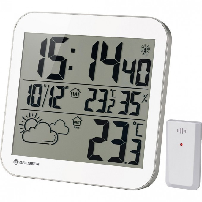 Часы настенные BRESSER MyTime LCD, белые 75696 Часы настенные BRESSER MyTime LCD, белые 75696