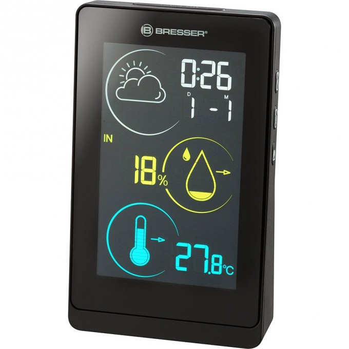 Метеостанция BRESSER Temeo Life H с цветным дисплеем, черная 73278 Метеостанция BRESSER Temeo Life H с цветным дисплеем, черная 73278